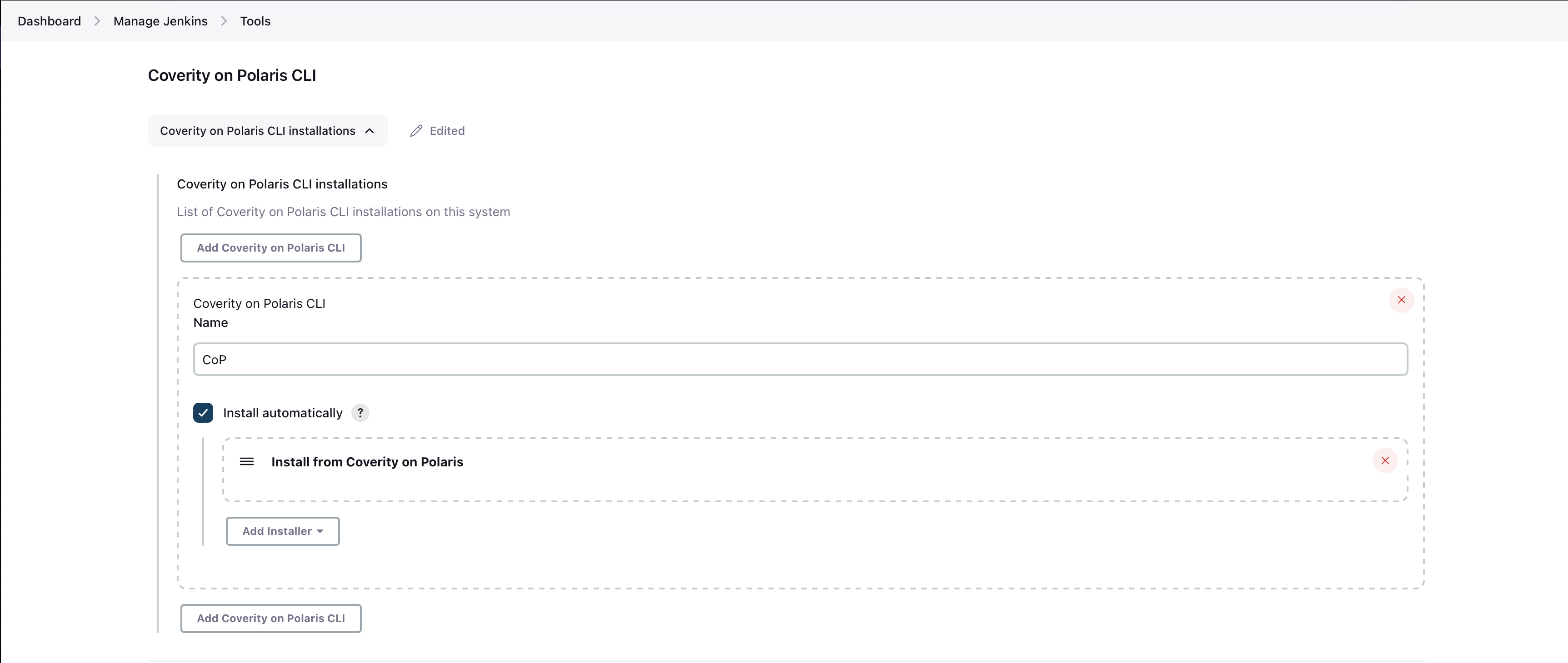 Configure Polaris CLI image